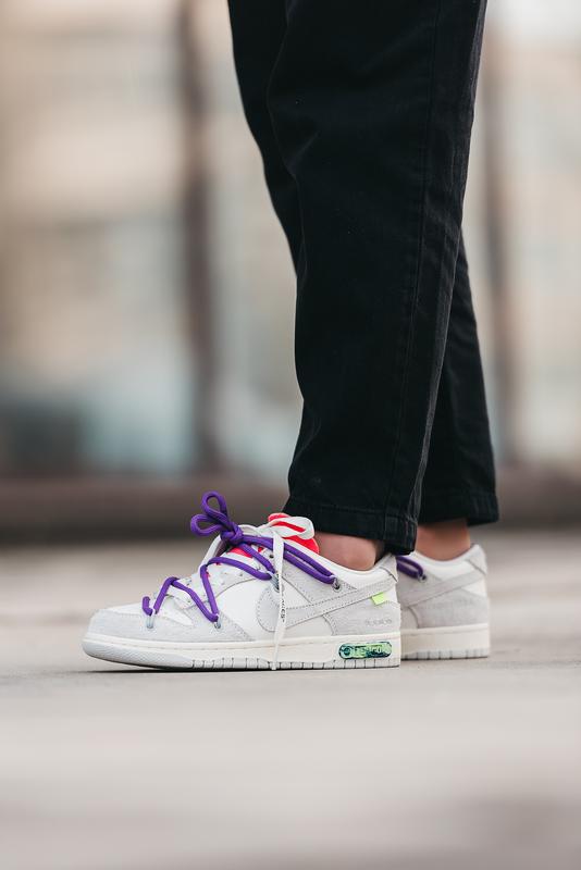 Nike dunk x off-white grey purple laces, кроссовки найс женские весна ...