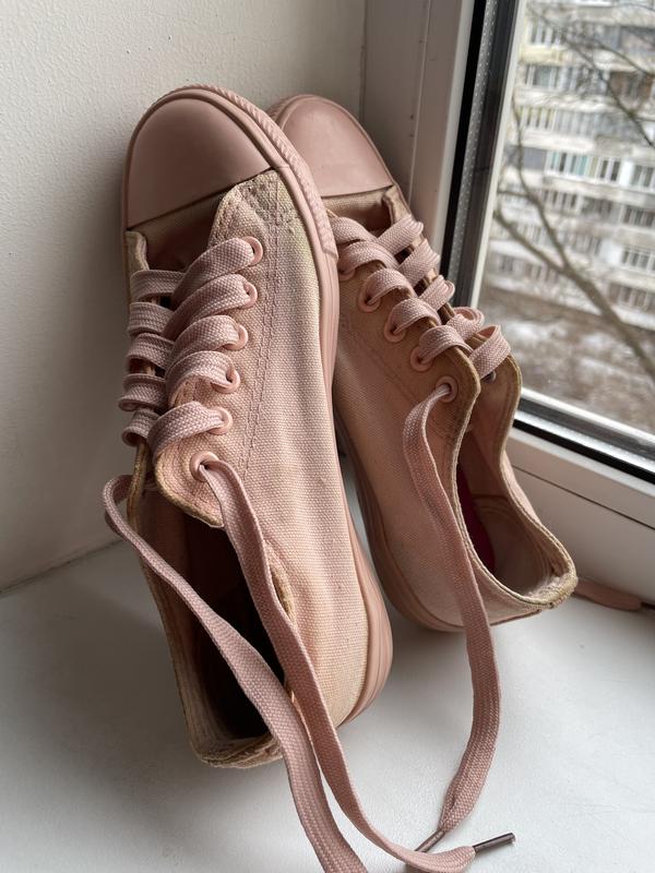 Кеды персиковые тканевые в стиле converse — цена 134 грн в каталоге ...