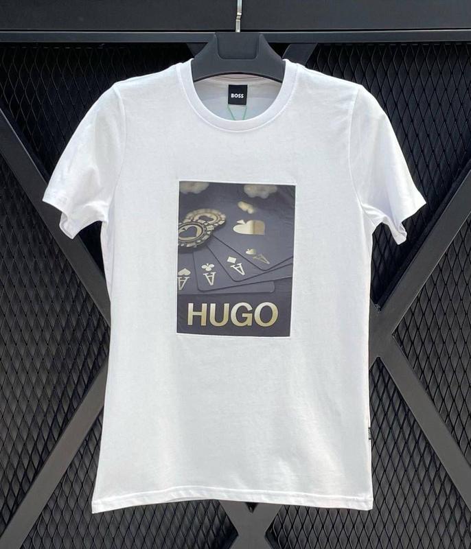 Мужская футболка hugo boss белая / качественная футболка хуго босс ...