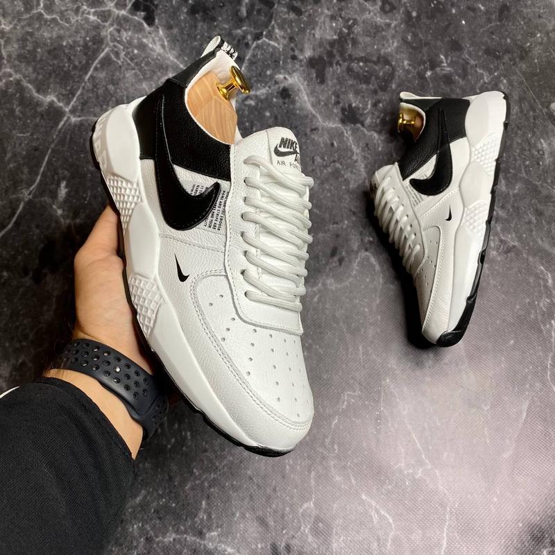 Стильные кроссовки найк nike белые кожаные мужские (весна/осень/деми ...