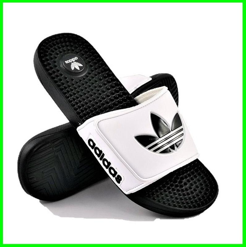 Мужские шлёпанцы тапочки adidas сланцы массажёры адидас белые (размеры ...