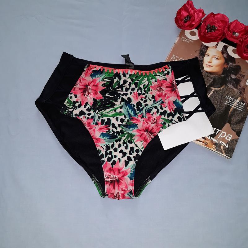 Низ от купальника женские плавки размер 46 / 12 черный бикини высокие ...