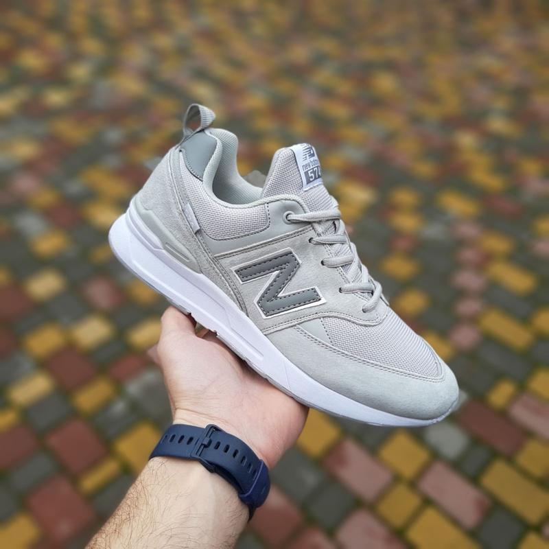 Мужские светло серые замшевые кроссовки с сеткой new balance 574 🆕 нью ...