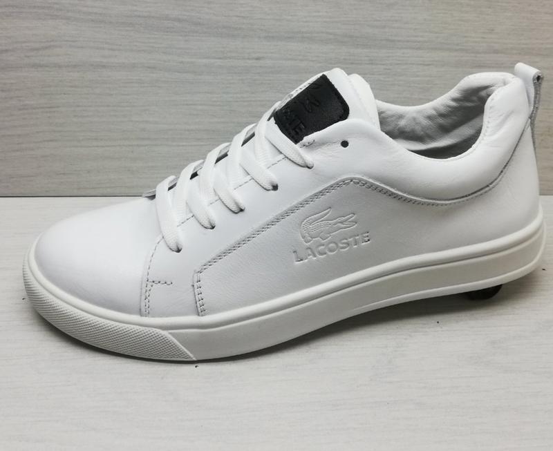Кроссовки мужские lacoste кожаные белые - кросівки чоловічі шкіряні ...