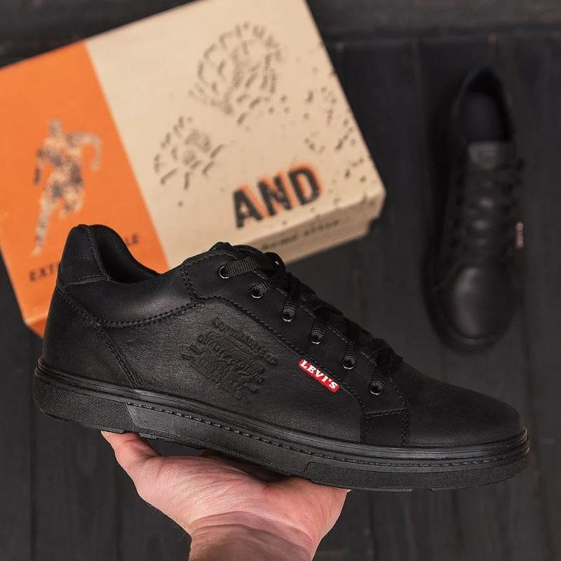 Мужские кожаные кроссовки levis black — цена 2250 грн в каталоге ...