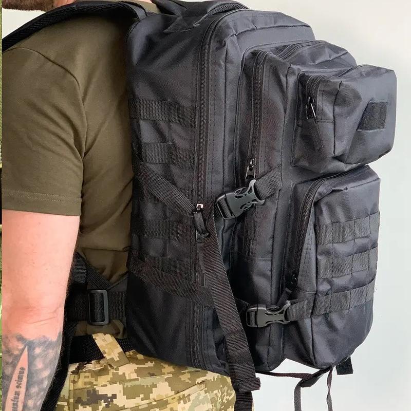Рюкзак тактический 40л oxford 600d черный военный армейский походный ...
