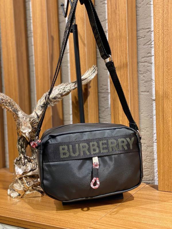 Сумка черная мужская через плечо в стиле burberry слинг нейлон барбери ...