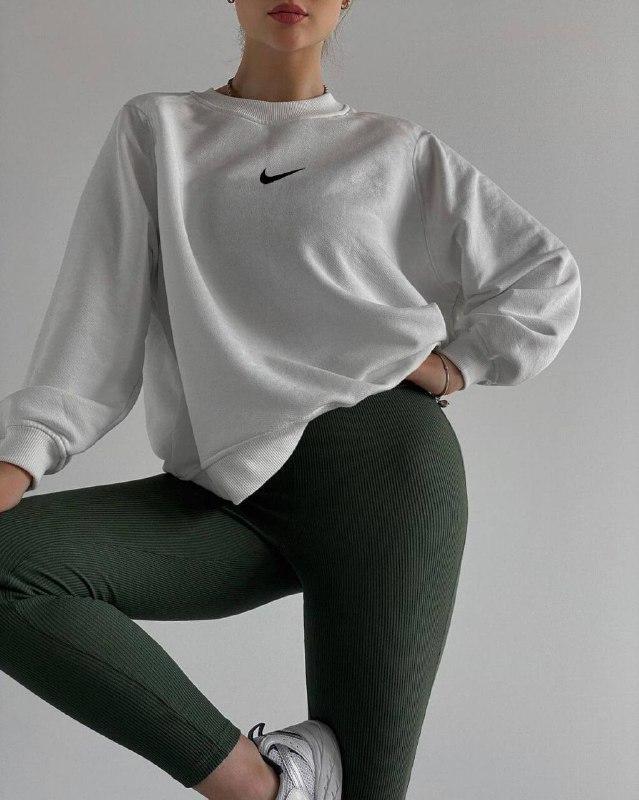 Женская кофта nike на флисе свитшот найк 42-46 универсал оверсайз ...