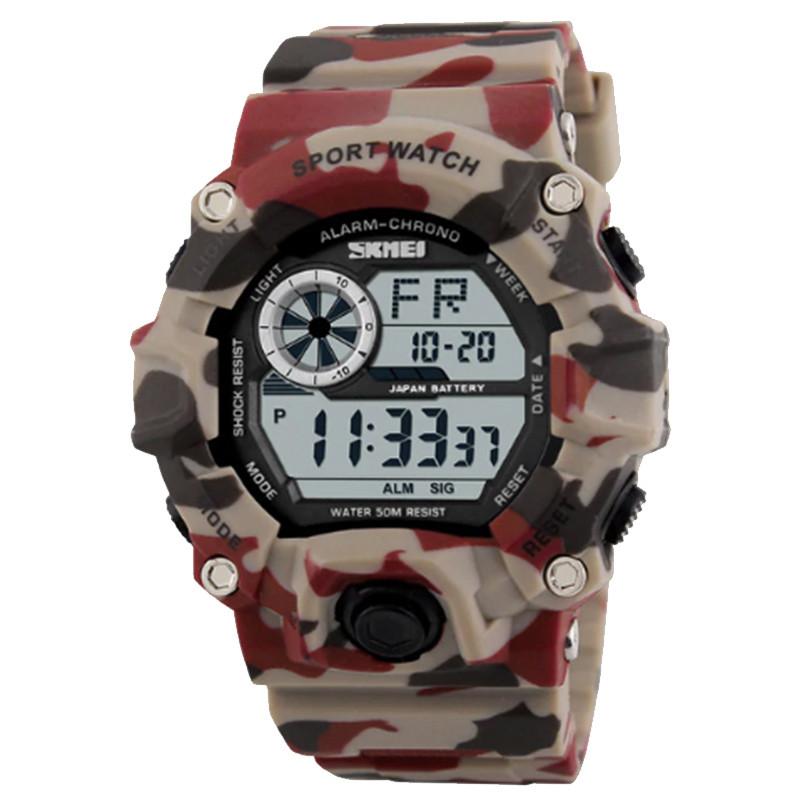Часы электронные, тактические skmei 1019, красный камуфляж, в ...