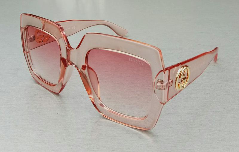 Gucci очки женские солнцезащитные большие квадратные розовые прозрачная  оправа Gucci, цена — 380 грн, #21405149, купить по доступной цене | Украина  — Шафа