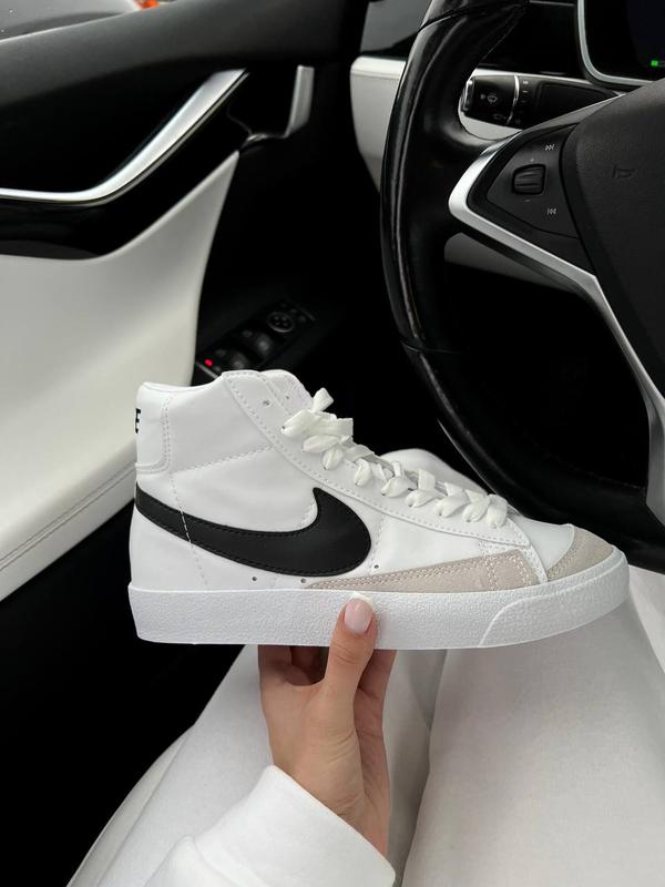 Женские кроссовки nike blazer black white кеды найк блейзер черно белые ...