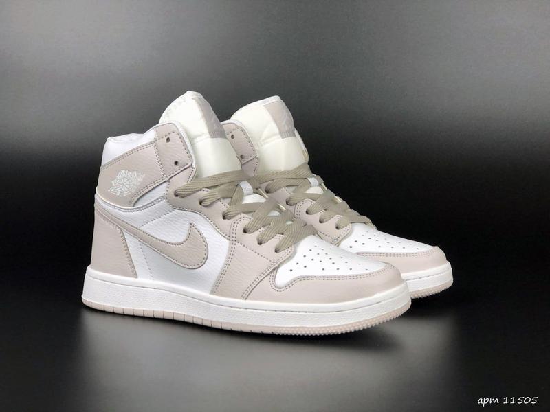 Мужские высокие бежевые кроссовки nike air jordan 1 retro 🆕 найк ...