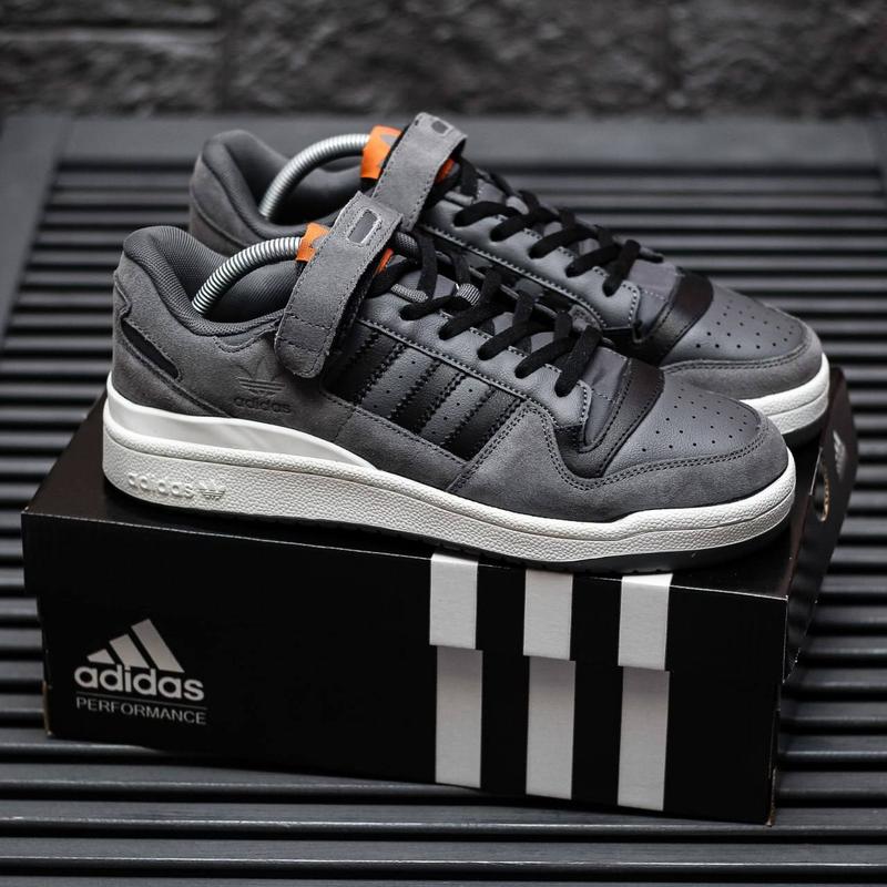 Кроссовки мужские adidas forum low черные, серые ю адидас форум лоу ...