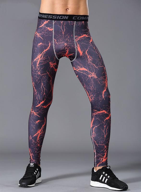 Мужские компрессионные спортивные леггинсы с принтом "red energy ...