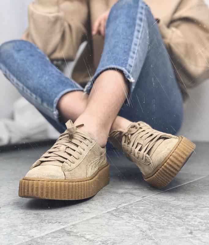 puma suede platform oatmeal