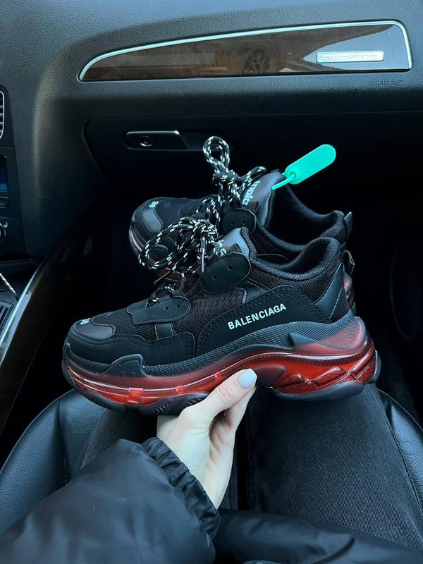 Кроссовки женские в стиле balenciaga triple s black/red, баленсиага ...