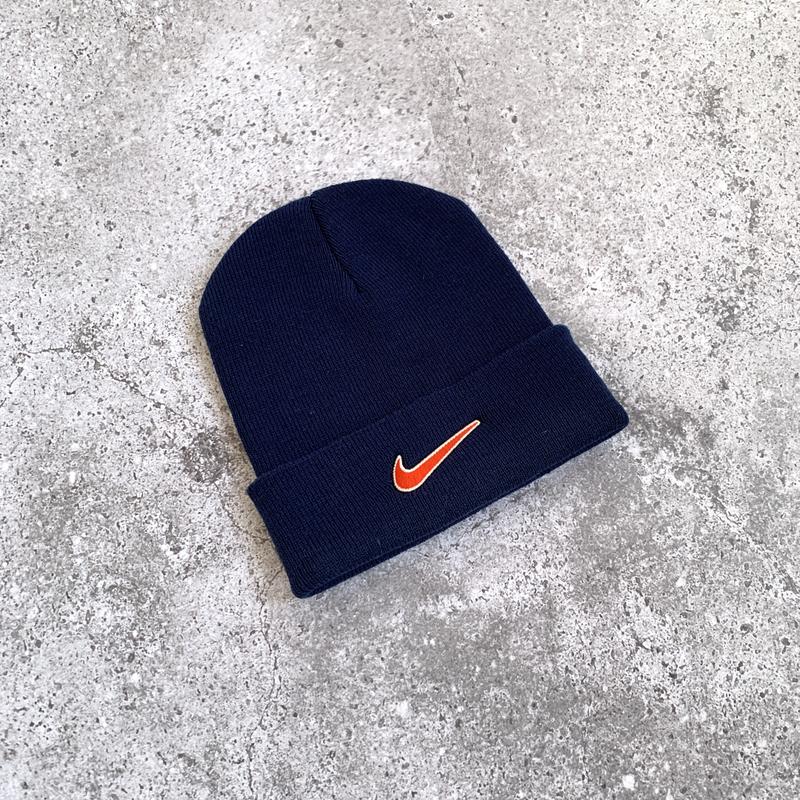 Vintage nike 90s swoosh beanie hat винтаж синяя шапка бини найк — цена ...