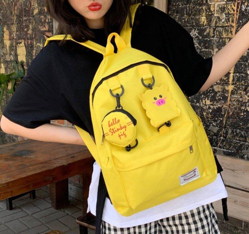 Модный тканевый рюкзак с брелком и кошельком свинка pig — цена 645 грн ...