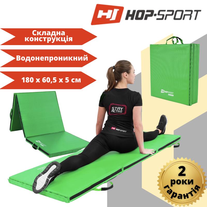 Мат гимнастический складной hop-sport hs-065fm мягкий с липучкой 180 х ...