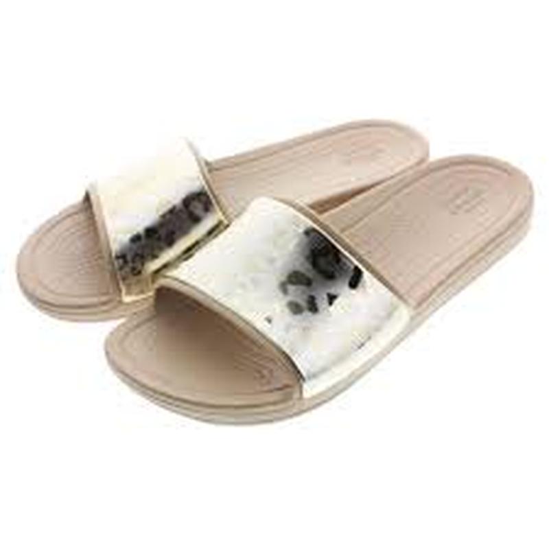 crocs metallic slide