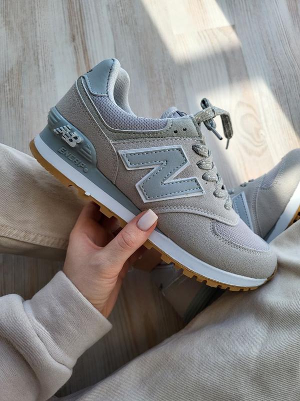 Женские замшевые кроссовки new balance 574 grey серые нью беланс — цена ...
