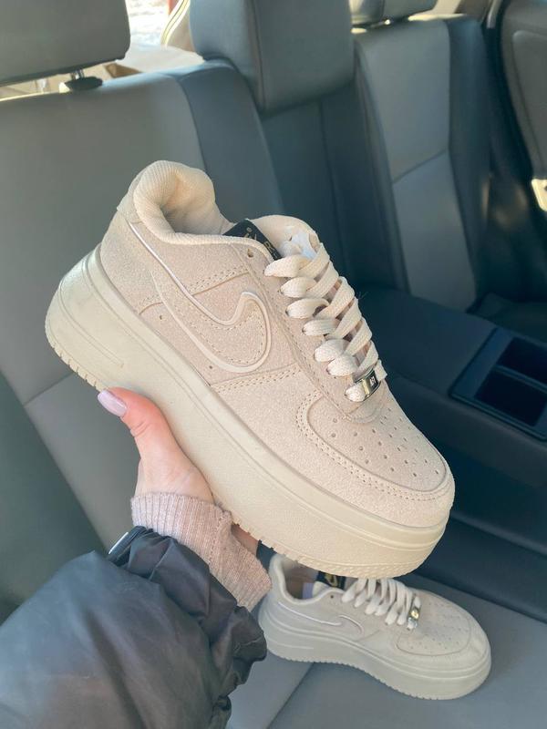 Nike air force 1 platform beige best sale