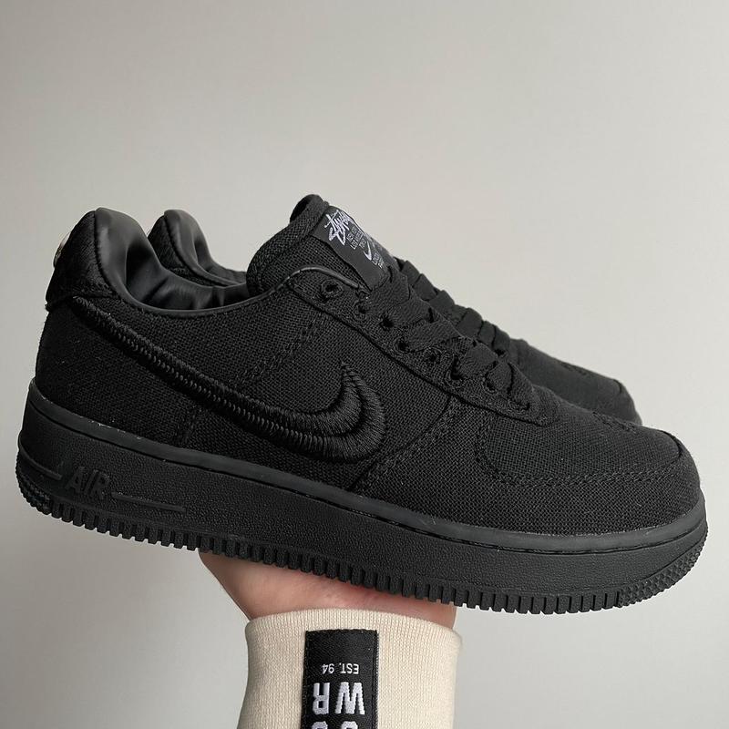 Кроссовки женские nike air force 1 low x stussy черные, найк аир форс ...