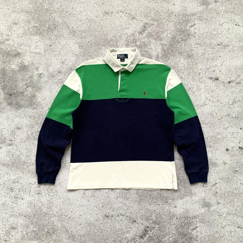 Vintage polo ralph lauren 90s rugby longsleeve shirt мужская кофта ...
