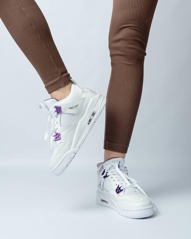 Кроссовки женские джордан 4 белые nike jordan 4 white, жасненое ...