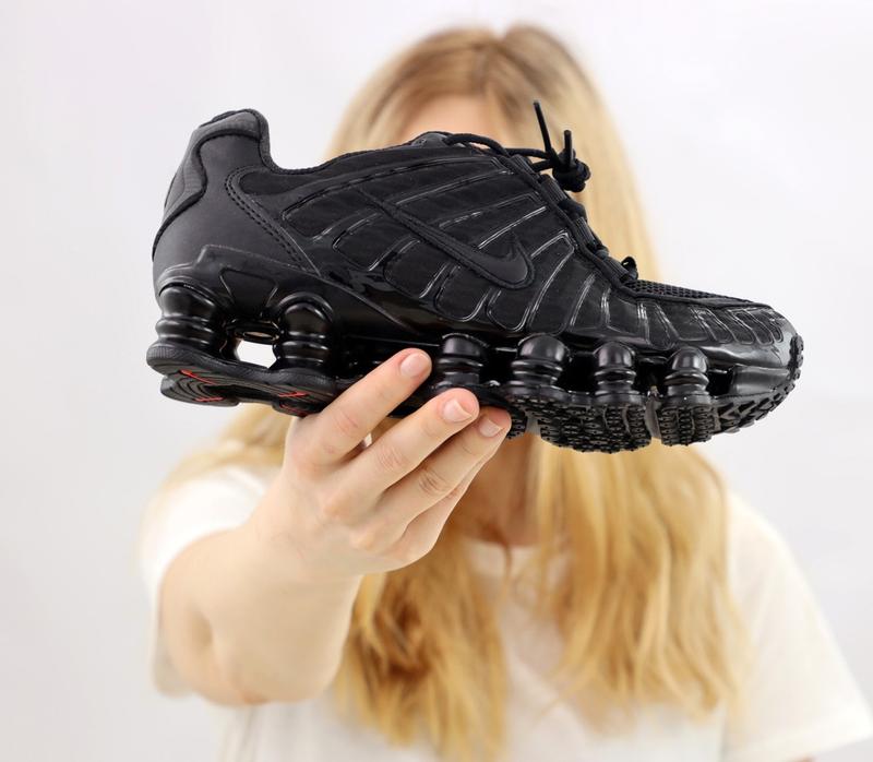 Спортивные кроссовки nike shox tl triple black (чорные кроссовки на ...