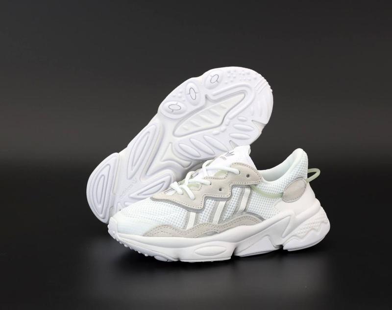Кроссовки adidas ozweego white grey (бело-серые адидас озвиго мужские и ...
