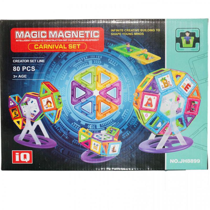 Магнітний конструктор 80 деталей magic magnetic carnival set jh8899 ...
