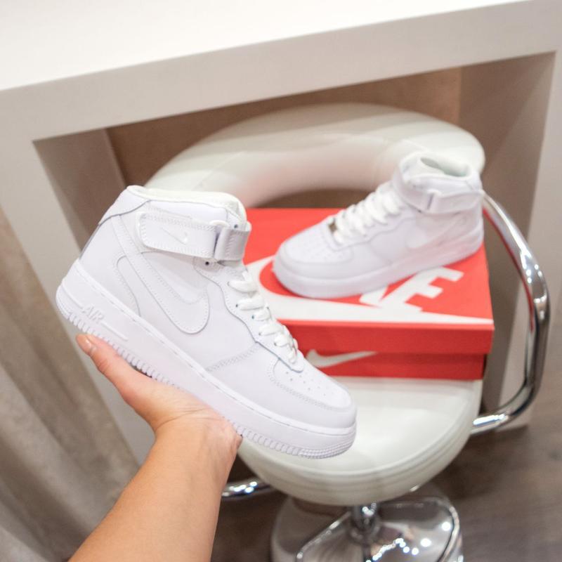 Кроссовки женские nike air force, высокие белые кеды, после платья ...