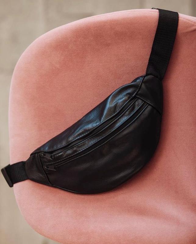Кожаная поясная сумка бананка / сумка через плечо на пояс / натуральная ...