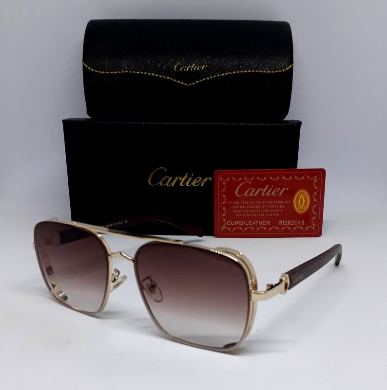 Очки в стиле cartier мужские солнцезащитные коричневый градиент в ...