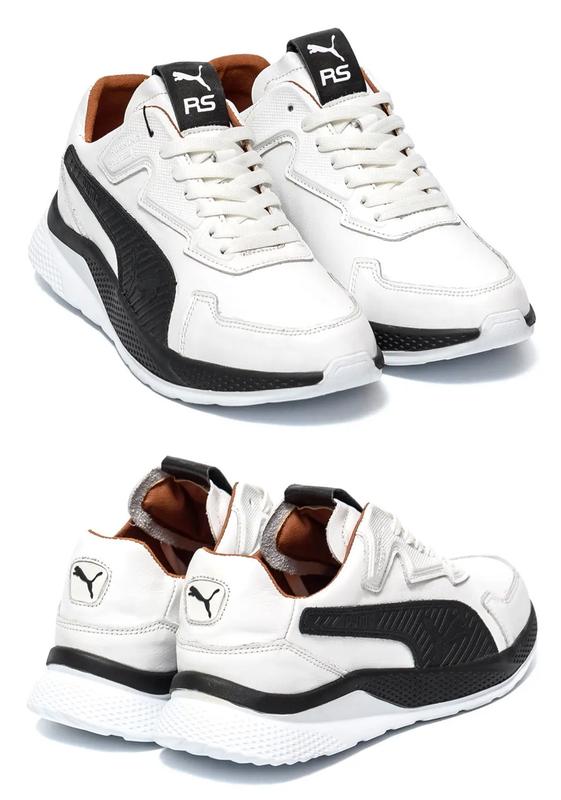 Мужские кожаные кроссовки puma (пума) rs white, мужские кожаные туфли ...