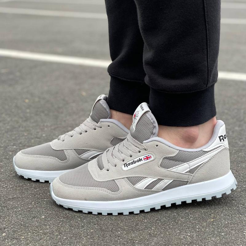 Мужские серые замшевые кроссовки с сеткой reebok 🆕 кроссовки рибок ...