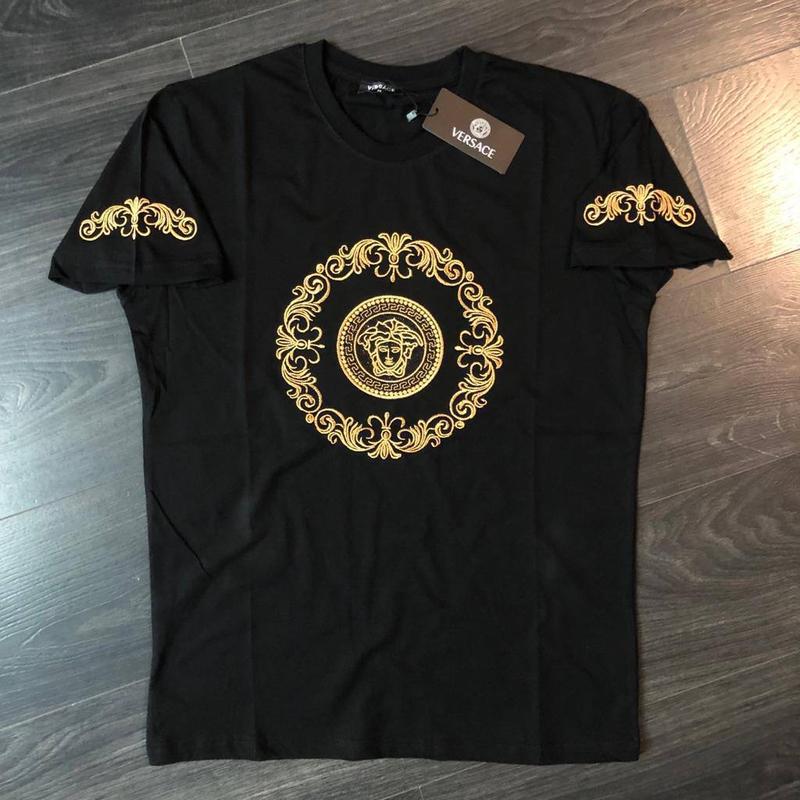 Черная футболка versace / качественная мужская футболка версаче — цена ...