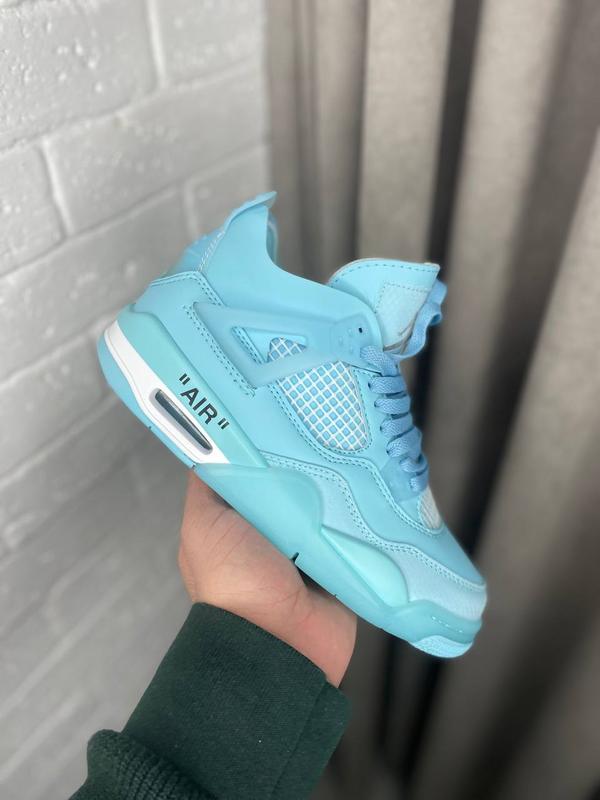 Nike air jordan 4 blue white, кроссовки женские найк джордан 4, женке ...