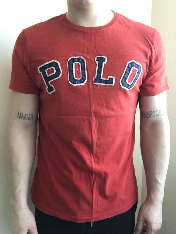 Красная оригинальная футболка poli ralph lauren, красная тышка поло ...