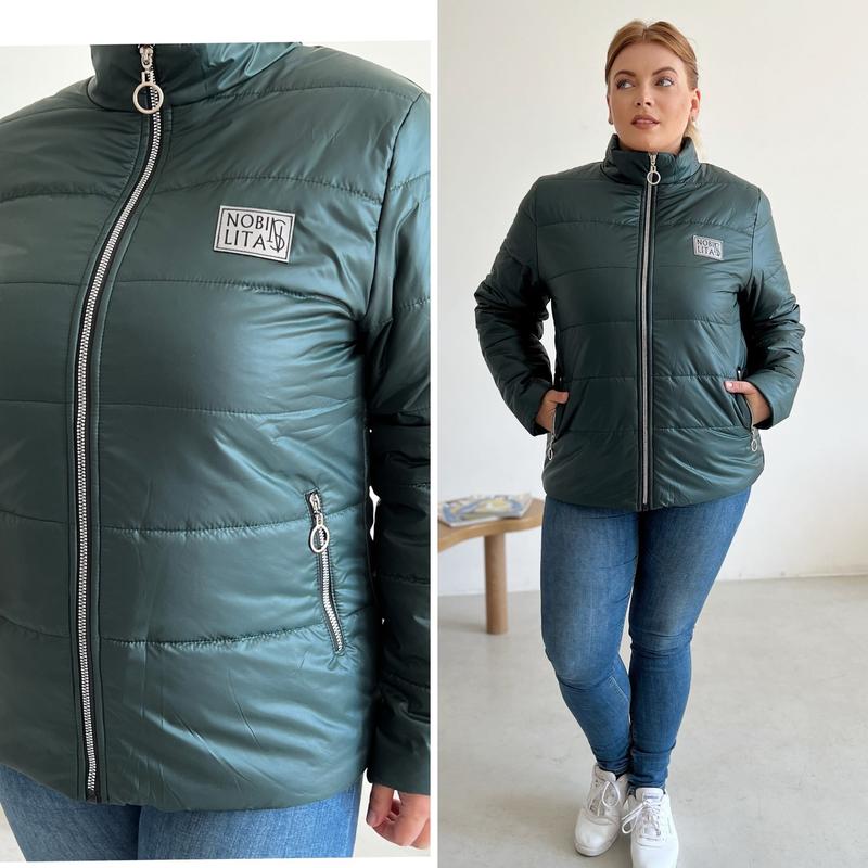 Куртка жіноча ветровка весняна батал розміри 50 52 54 56 новинка 2023 ...