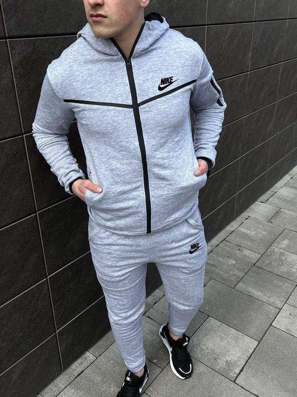 Серый спортивный костюм nike / качественный мужской спорт костюмы найк ...