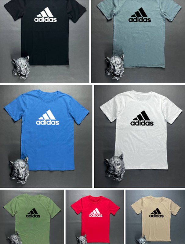 Мужская футболка adidas черная / красная / синяя / серая / бежевая ...
