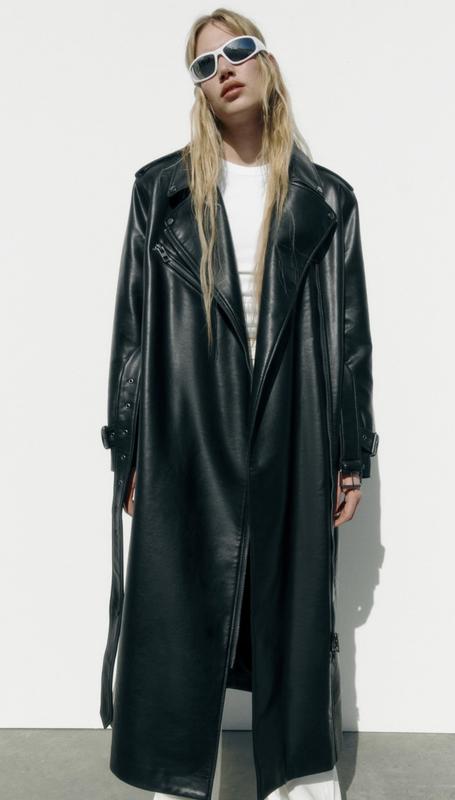 Тренч из искусственной кожи zara — цена 3490 грн в каталоге Плащи ...