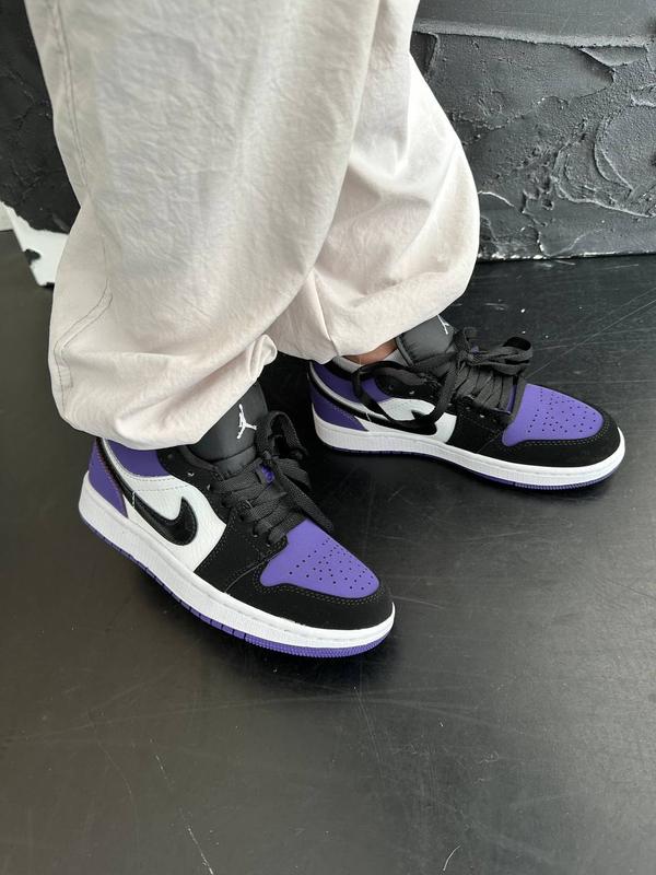 Женские кожаные фиолетовые кроссовки nike air jordan 1 low 🆕 найк ...