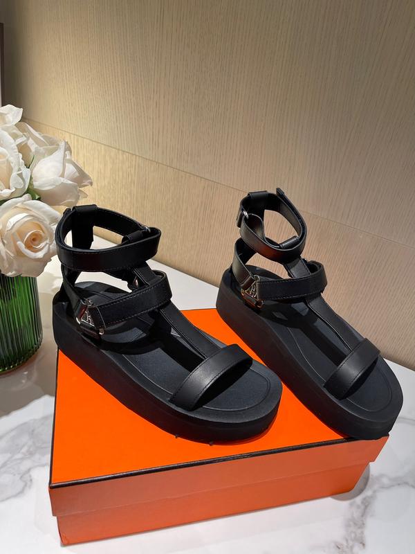 Женские черные кожаные сандалии в стиле hermes гермес эрмес босоножки ...