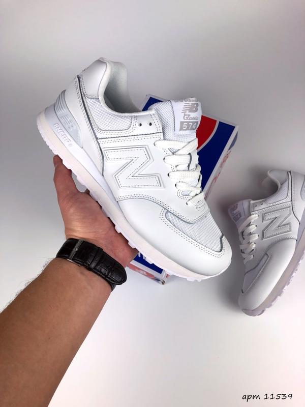Прекрасные женские кроссовки new balance 574 full white белые — цена ...