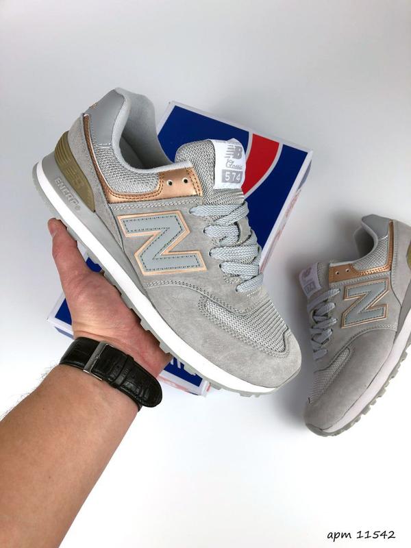 Женские замшевые серые кроссовки с сеткой new balance 574 🆕 нью баланс ...