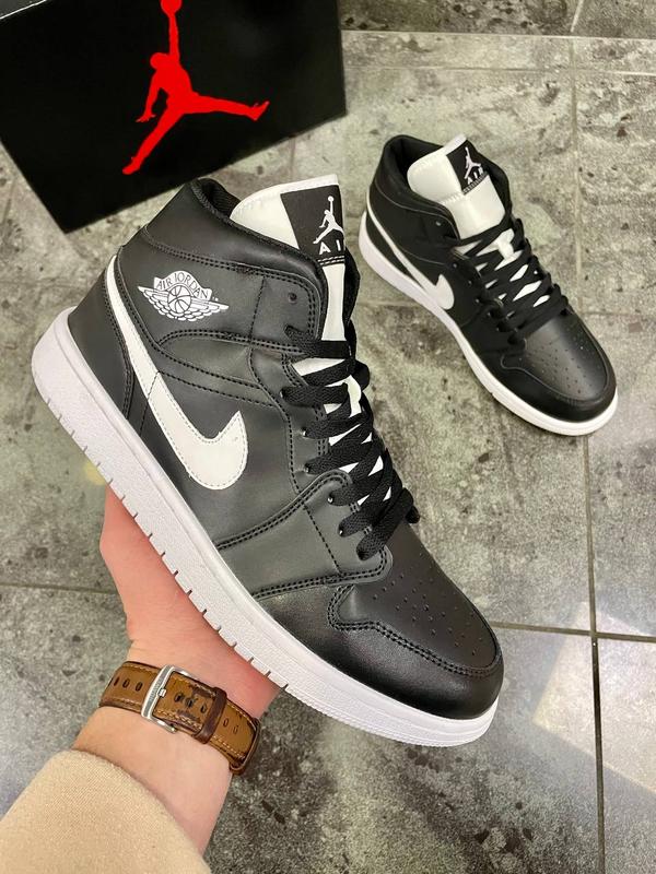 Мужские кроссовки найк натуральная кожа демисезонные nike air jordan 1 ...