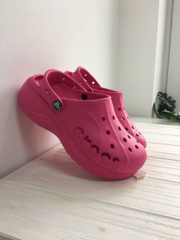 Кроксы на платформе баябэнд crocs bayaband platform pionc (розовый ...